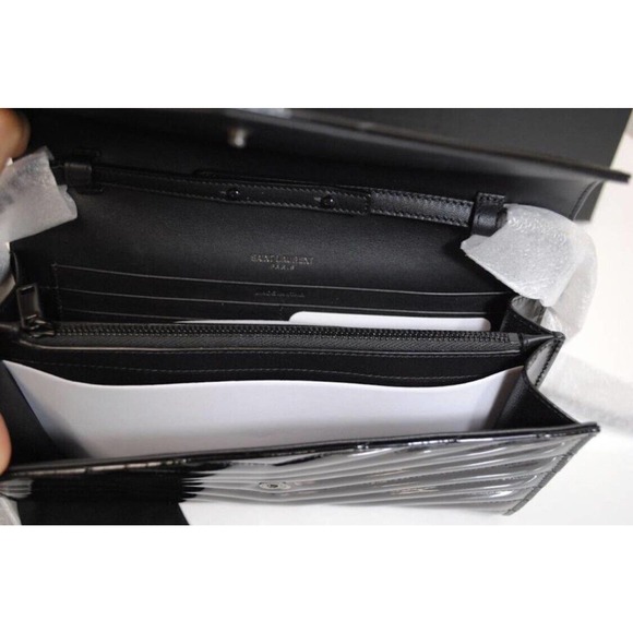BRAND New Saint Laurent YSL Medium WOC Chain Wallet Patent Leather Purse Bag Box - Picture 9 of 11